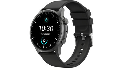 Modern Black Smartwatch Isolated on White