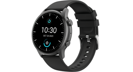 Modern Black Smartwatch Isolated on White