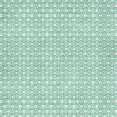 Seamless mint green background with tiny white lace-style heart snowflake motifs and subtle vintage texture—romantic pattern for wedding stationery, gift wrap, fabric, and digital paper.