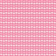 Fototapeta premium Seamless rosy-pink background with small white hearts in scalloped rows—sweet Valentine pattern for gift wrap, fabric, nursery decor, invitations, and digital projects.