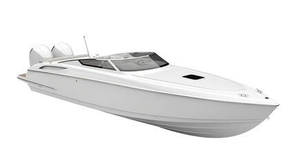 Sleek White Speedboat with Dual Engines