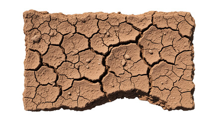 Dry Cracked Earth Patch Isolated
