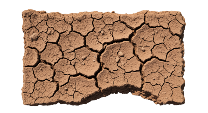 Dry Cracked Earth Patch Isolated