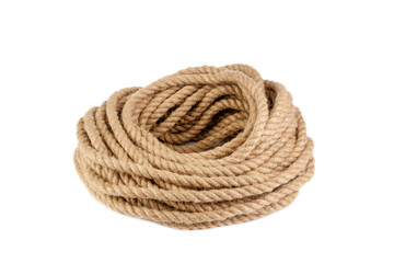 a coil of rope isolated on a white background