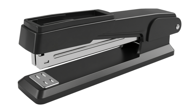 Modern Black Office Stapler Isolated