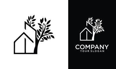 tree house logo vector design