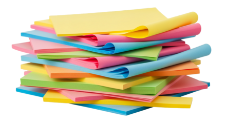 Vibrant Stack of Colorful Sticky Notes