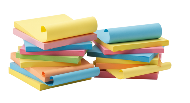 Vibrant Stacks of Colorful Sticky Notes