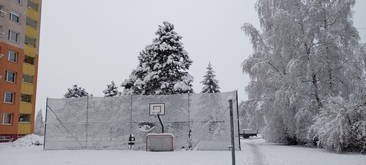 Playground in winter