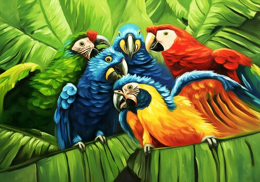 two parrots in the park