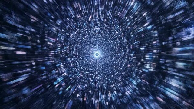 Journey into the Cosmos: A mesmerizing voyage through a starlit tunnel, representing the vastness of the universe. The image invites you to explore the unknown.