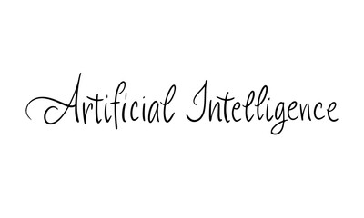 Fototapeta premium Artificial Intelligence Text Handwritten Script Typography Vector