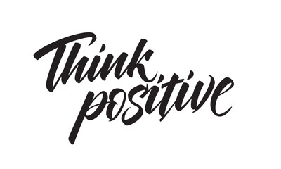 Think Positive Calligraphy Vector Art