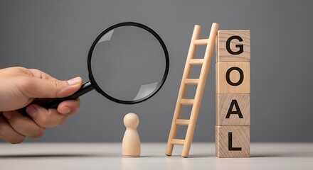 Focusing on personal objectives and climbing the ladder to achieve goals