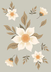 Seamless Background with Flowers Pattern Set for Commercial Use