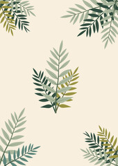 Naklejka premium Leaf Illustration - Green Leaf Pattern Set