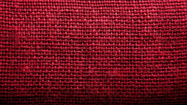 Close-up textured pattern of red fabric weave