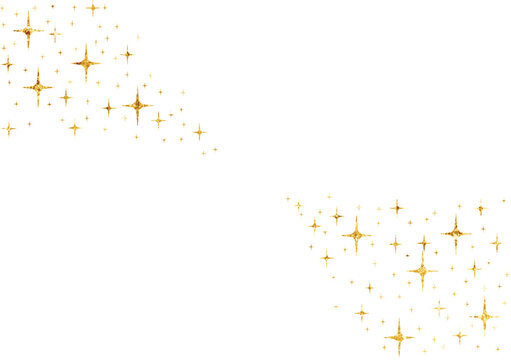The golden stars and tiny glitter specks are concentrated in the top-left corner and the bottom-right corner gold vector svg