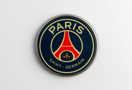 Paris Saint-Germain Logo Emblem Coin With Classic Blue and Red Colors, Fleur-de-Lis