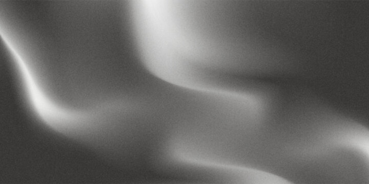 Black dark gray silver white wave abstract background for design. Light wave, wavy line. Ombre gradient. Noise rough grungy grain brushed metal metallic effect. Matte shimmer.