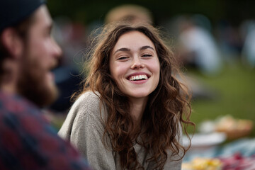 Candid lifestyle photography of people laughing.