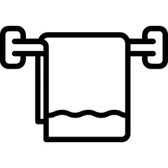 Towel rack outline icon vector