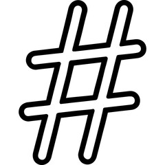 Sharp sign outline icon vector