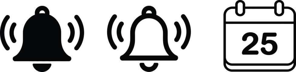 Digital icons for notifications, reminders, and calendar events.