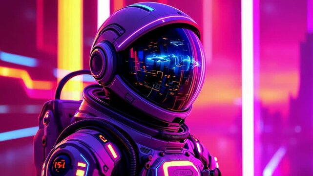 Bright color contrasts and chrome finish define modern space traveler