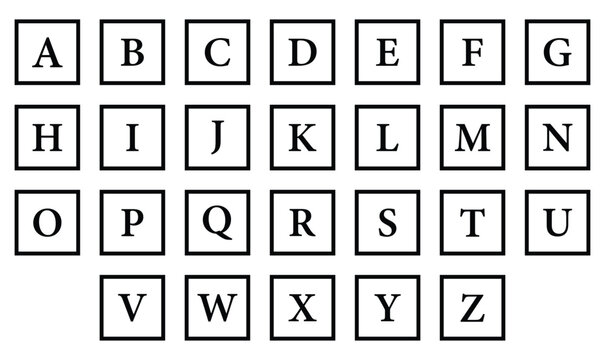 alphabet for children. symbols for typography, classy vector set. 