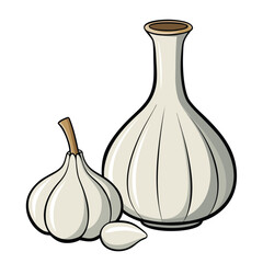 vector illustration of garlic