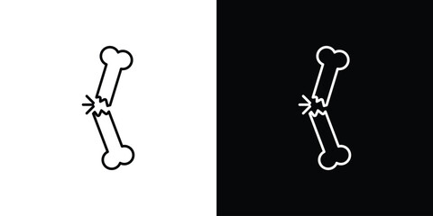 Broken bone icons vector. doodle. on a white background.