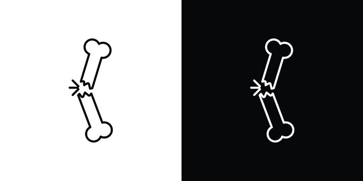 Broken bone icons vector. doodle. on a white background.