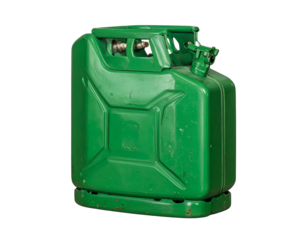 Green Jerrycan Storage Container on Isolated Background