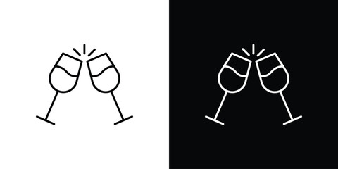 champagne glasses icons vector. doodle. on a white background. © Opps