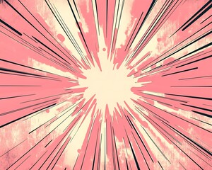 Pastel pink radiating sunburst background 