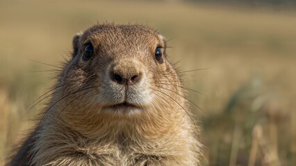 Close-up of a squirrel's face with detailed features and expressive eyes.