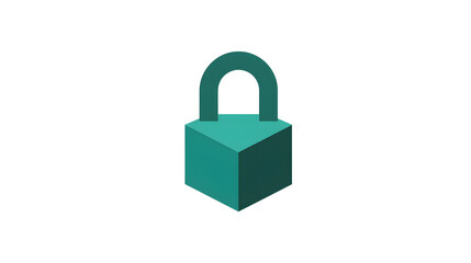 Flat blockchain lock symbol.