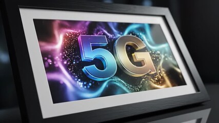 5g technology depicted on screen, modern communication advances with high-speed internet and connectivity. Innovative 5g technology represents progress, illustrating digital waves - Powered by Adobe