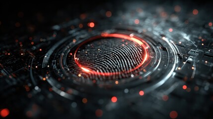 Finger scanning on ai driven system for data encryption and secure access, modern cybersecurity technology for personal identification and digital protection