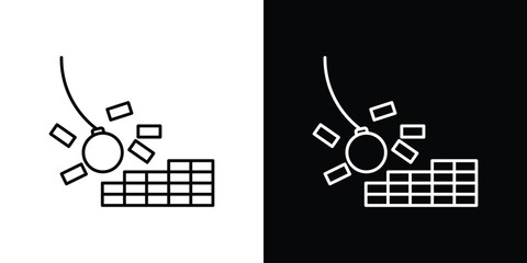 Demolition icons vector. doodle. on a white background.