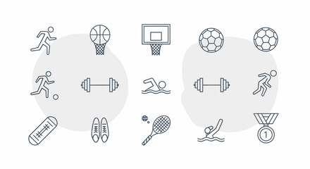 Collection of Sports Icons Representing Various Athletic Activities.