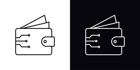 Digital wallet icons vector. doodle. on a white background.