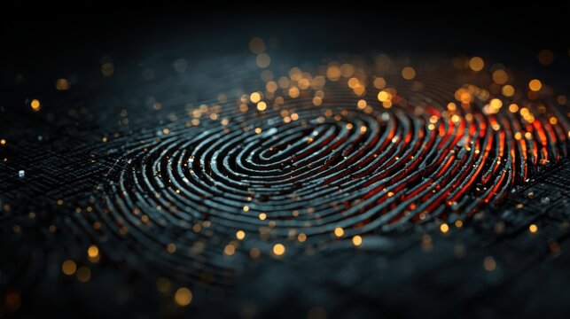 Finger scanning on ai driven system for data encryption and secure access, modern cybersecurity technology for personal identification and digital protection