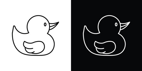 Duck icons vector. doodle. on a white background.