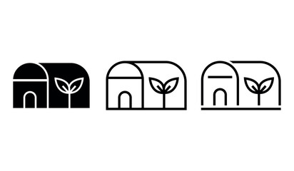 Minimalist a green house icon. vector illustration  on white background