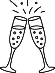 Champagne glass vector icon