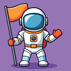 Cute blue cartoon robot  soldier vector illustration isolated on white