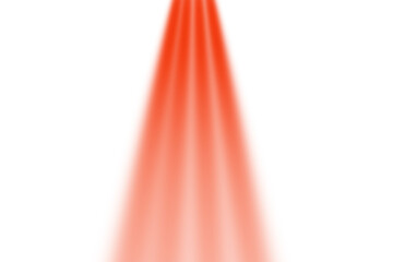 Red spotlight beam isolated on transparent background