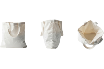 Canvas Tote Bags Eco Friendly Shopping Bags Reusable Merchandise Bags Natural Fabric Totes on transparent background